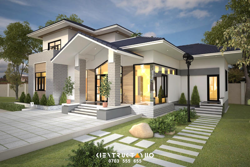 Thiết kế nhà vườn mái thái 2 tầng đẹp ở nông thôn - WEDO - Công ty Thiết kế  Thi công xây dựng chuyên nghiệp hàng đầu Việt Nam